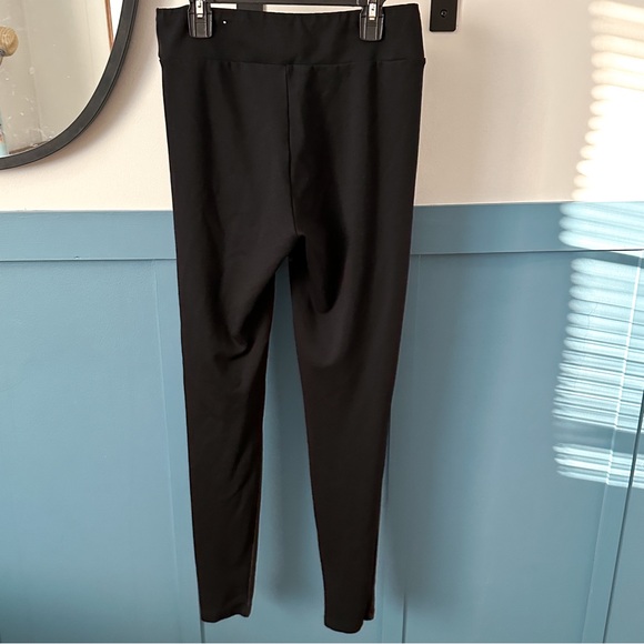 J. McLaughlin Faux Leather Panel Leggings SIZE SMALL Black Pull On Stretch - Picture 2 of 4